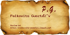 Palkovits Gusztáv névjegykártya