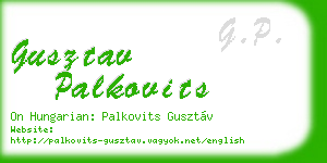 gusztav palkovits business card