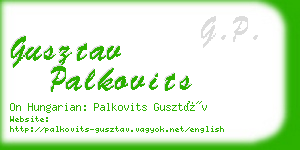 gusztav palkovits business card